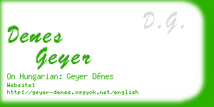 denes geyer business card